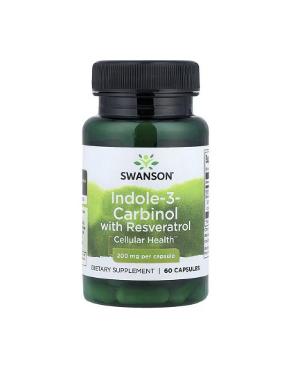 Swanson Indole-3-Carbinol with Resveratrol 200 mg (60 caps)